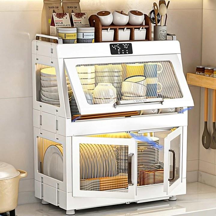 消毒碗架烘干碗碟收纳架家用碗筷餐具收纳盒碗盘双层沥水小型碗柜