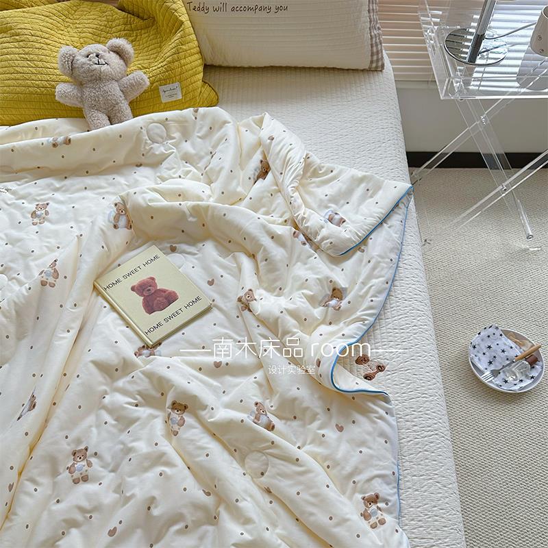 晚安熊｜软糯A类针织凉感夏被可爱卡通夏季空调被可机洗薄被子1.5