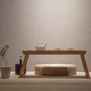 折叠桌榻榻米小茶桌飘窗茶盘家用小型日式 户外便携式 竹制茶托盘