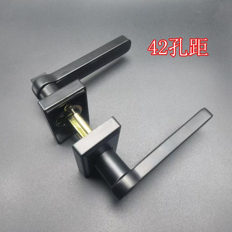 卫生间门锁玻璃门极窄边框把手极简小型竖孔42孔距平开门锁通用型