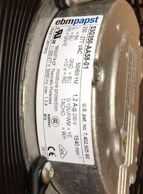 进口ebmpapst德国S3G350-AA58-01 230V 1.2A外转子IP68防水风扇