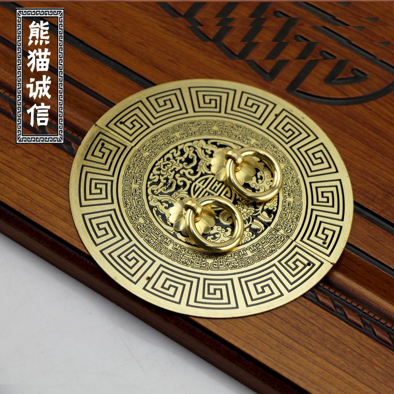 新中式柜门拉f手 莲运回纹橱柜拉手 衣柜门仿古红木鞋柜家具配件