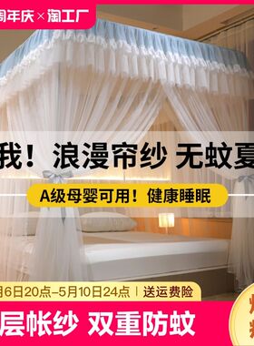 蚊帐家用卧室2024新款高级宫廷床幔1米8大床公主风蚊账防蚊落地
