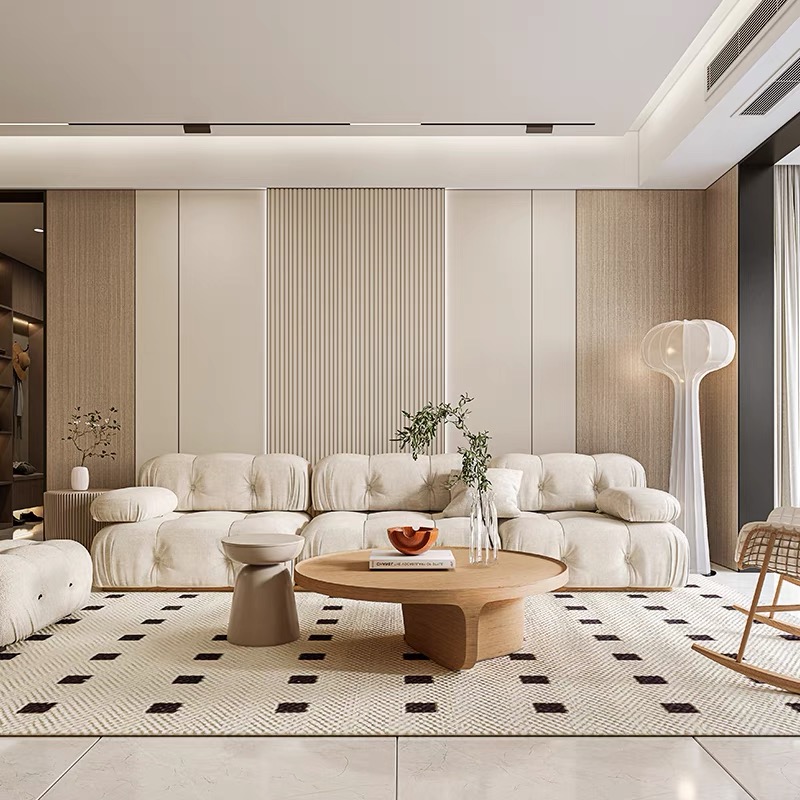 格栅全屋定制背景墙布卧室沙发电视墙壁纸客O厅轻奢木饰面壁布大