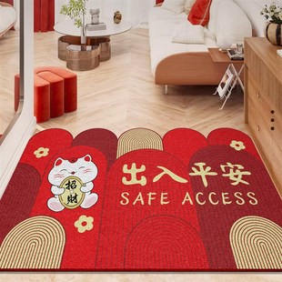 入户门地垫门口脚垫子2024新款 龙年玄关门垫耐脏加厚丝圈进门地毯
