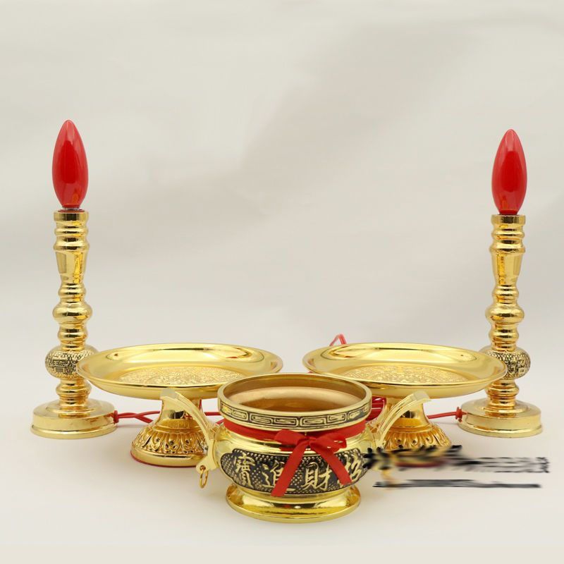 开业供奉财神灯供佛套装合金香炉佛具用品招财进宝关公香炉供盘,家居饰品,烛台,淘宝优惠券,粉丝福利购,淘宝优惠卷