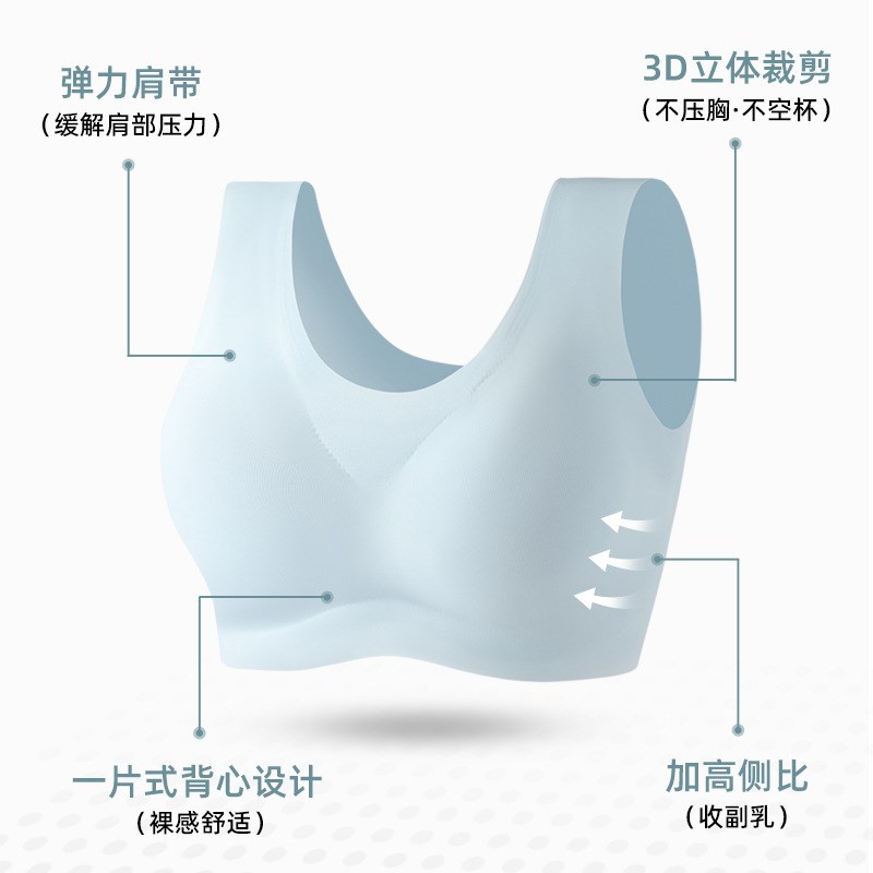 中年妈妈内衣无钢圈文胸无痕运动背心薄款妈N妈文胸中老年大码胸