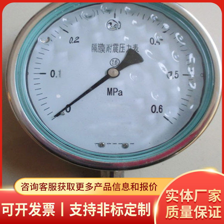 隔膜式耐震压力表精密化工设备配套误差小读数清晰耐震压力表