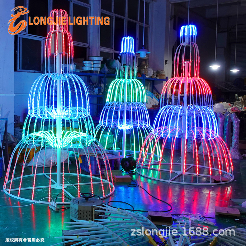 高2.5米宽1.6米  动态喷泉造型灯圣诞节日装饰户外工程亮化景观灯