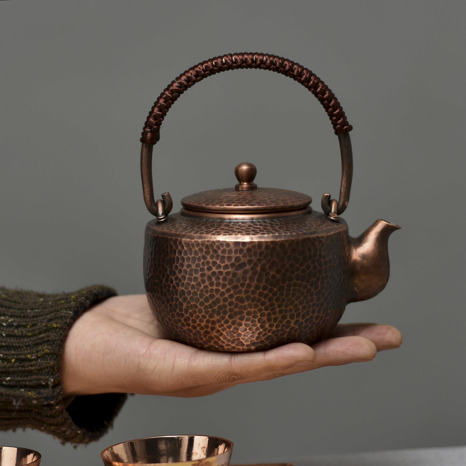 纯手工小号铜壶纯铜茶壶提梁泡茶壶烧水铜壶功夫茶壶复古小壶