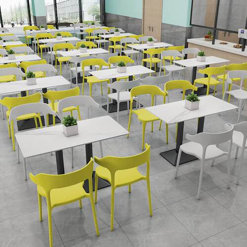 公司职工学校食堂饭厅餐桌椅组合工厂4人位学生员工饭堂岩板餐桌