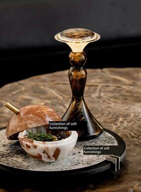 现代轻奢海派样板间书房书桌台灯储物罐主题装饰品摆件软装组合