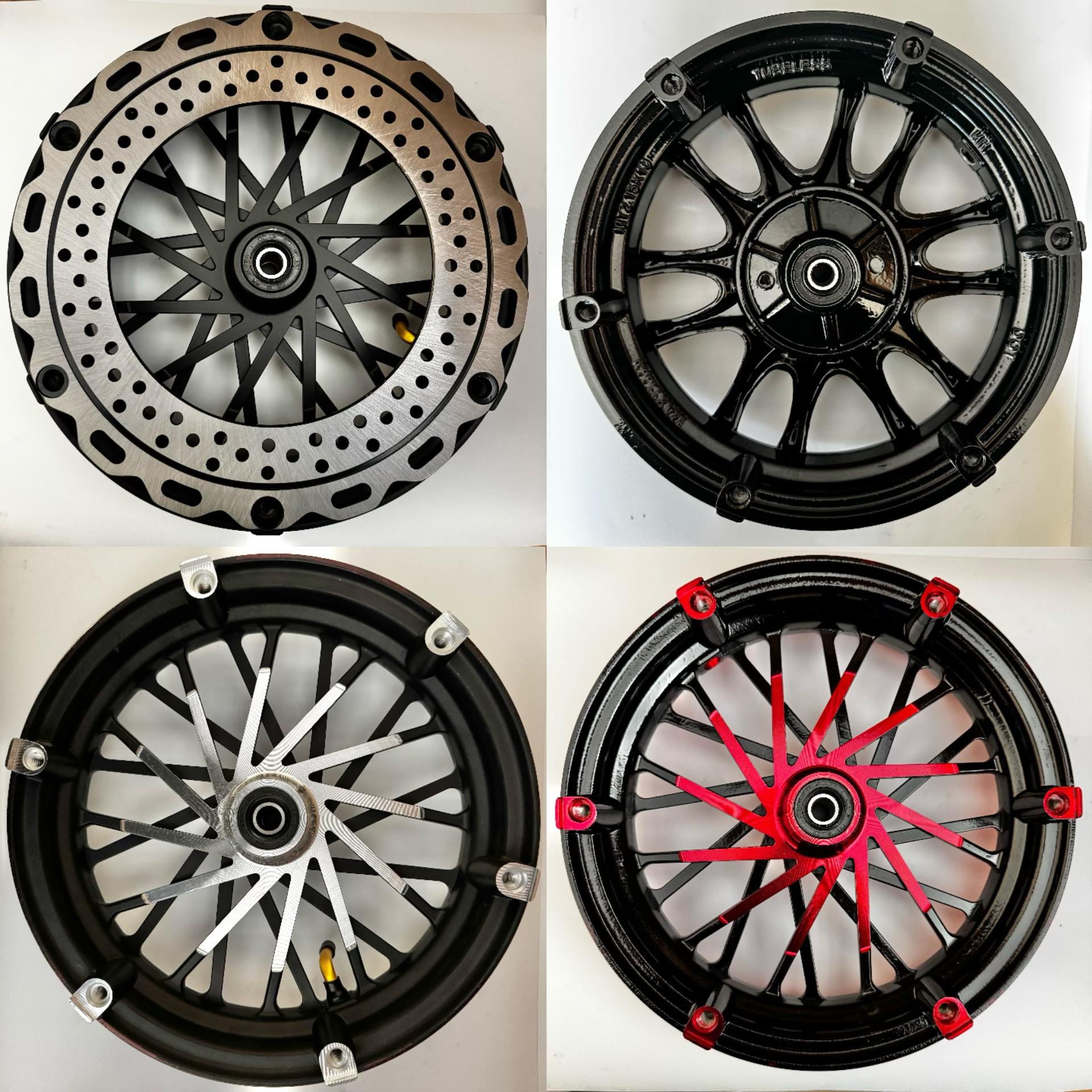 电动车10寸12寸反碟刹前轮内刹电摩反扣300-10外卡前轮毂铝轮钢圈