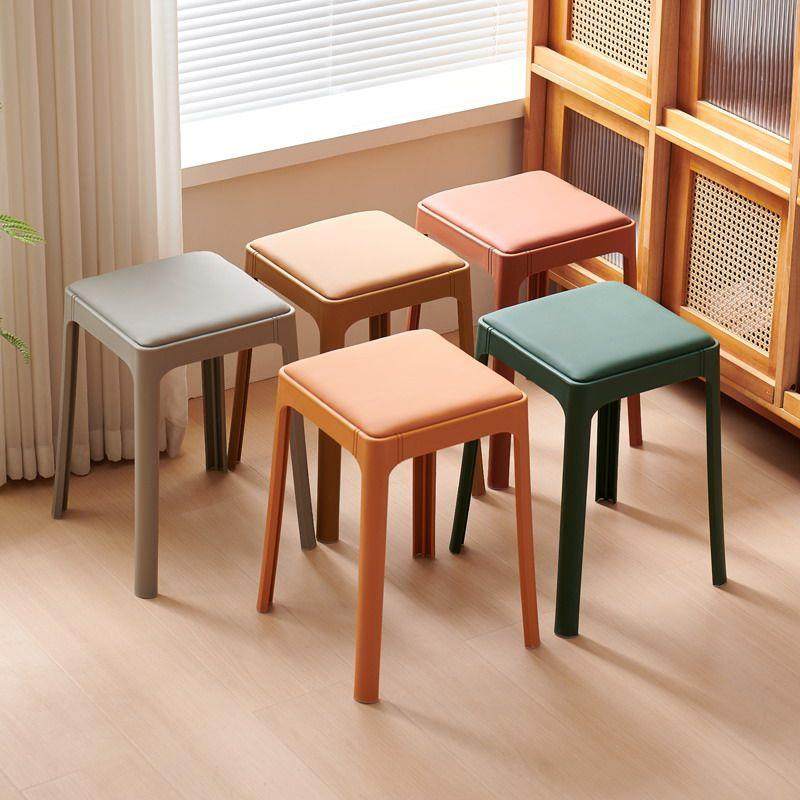 塑料凳子家用加厚可叠放简约软包板凳圆凳商用椅子备用餐桌凳高凳,住宅家具,其它凳子,淘宝优惠券,粉丝福利购,淘宝优惠卷