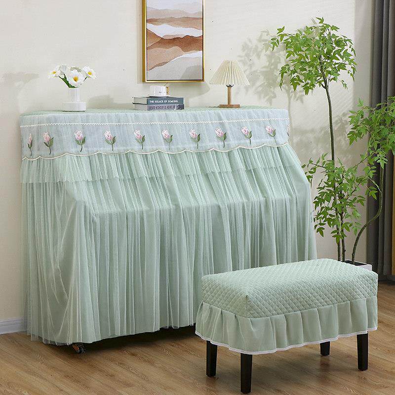 高级感欧式钢琴防尘罩子全罩蕾丝轻奢高档钢琴套全包盖布现代简约