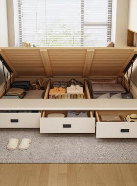 无床头床排骨架床架液压储物高箱床箱气压实木榻榻米现代简约卧室