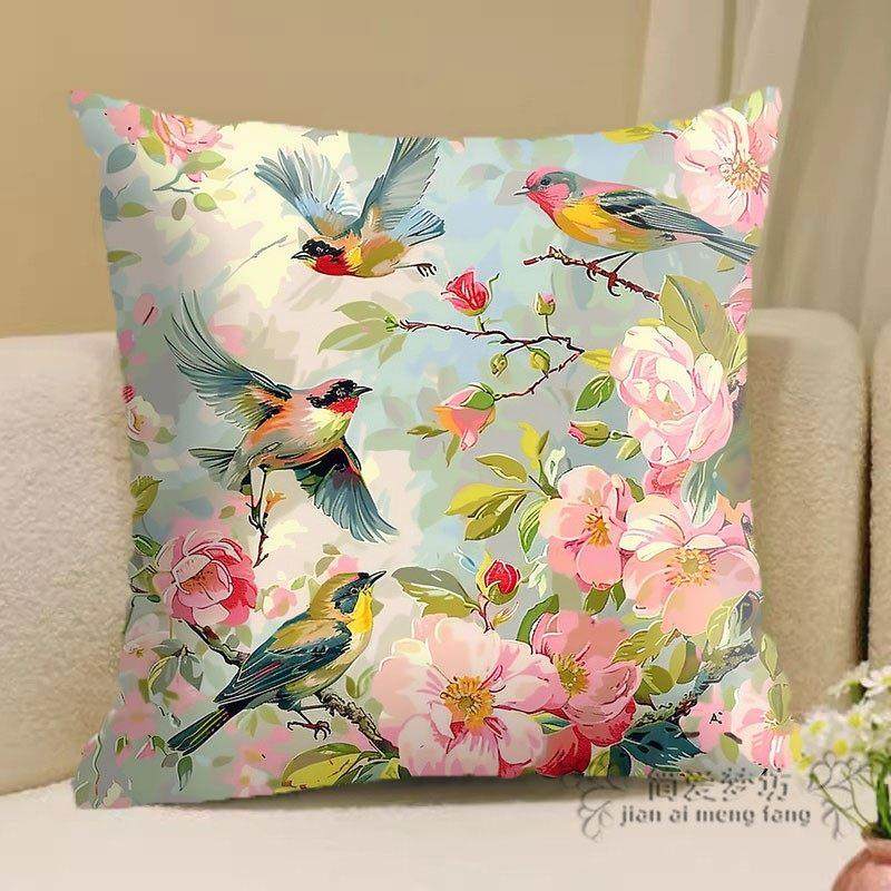 抱枕十字绣手工diy自己绣鸟语花香客厅沙发靠枕满绣简单绣材料包,居家布艺,十字绣套件,淘宝优惠券,粉丝福利购,淘宝优惠卷