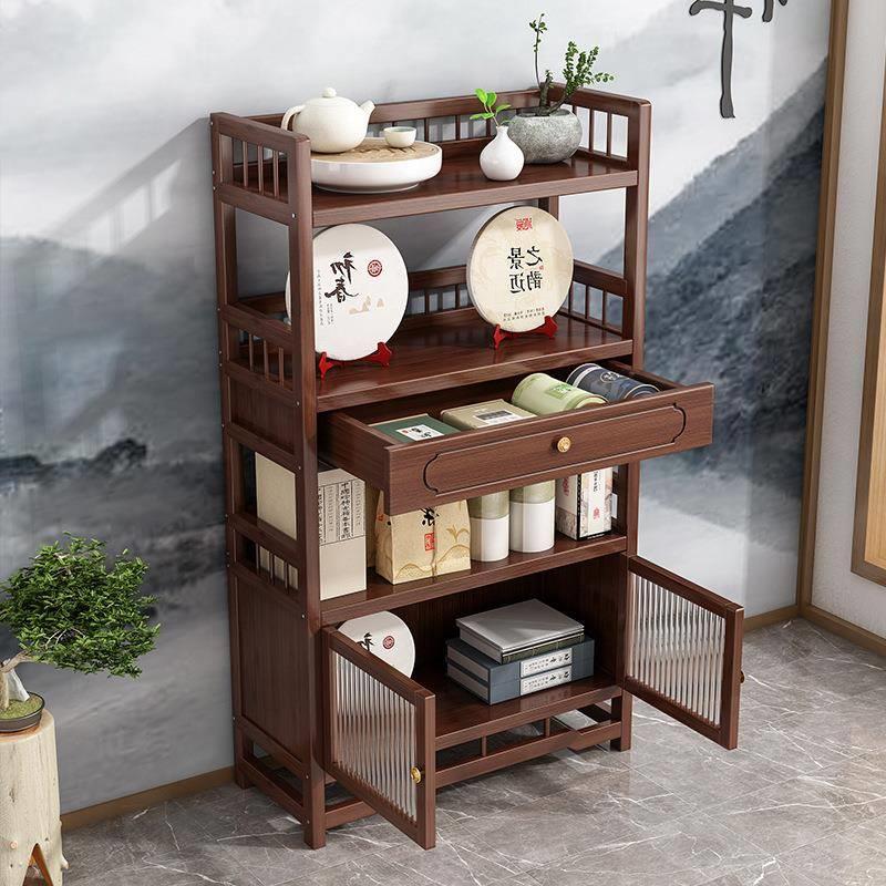 新中式多宝阁茶具架子博古架多层茶叶架置物架茶柜茶室摆件展示*
