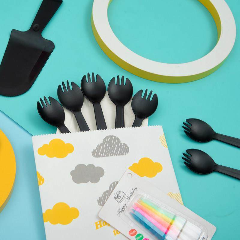 蛋糕刀叉生日蛋糕餐盘刀叉套装一次性烘焙餐具四合一定制包邮,餐饮具,可降解餐具/环保餐具,淘宝优惠券,粉丝福利购,淘宝优惠卷