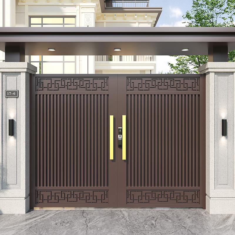 铝合金庭院大门中式双开大门别墅花园入户门户外铝艺高端小院子门