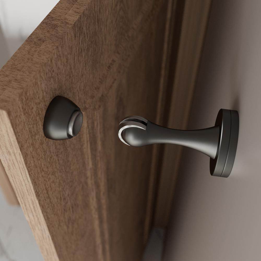 迈豪门吸锌合金黑色室内卧室门吸地吸门碰墙地两用强磁吸门器