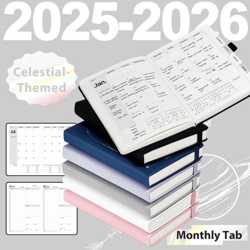 2025-2026年历本绑带英文日程本计画本笔记本子超厚日记本手账本
