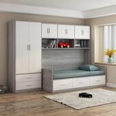 现代榻榻米床衣柜一体实木儿童床简约多功能小户型床箱组合床定制