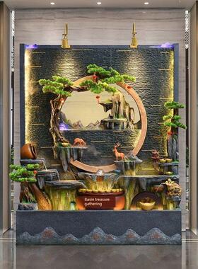 水幕墙流水假山喷泉景观办公室别墅装饰屏风户外庭院鱼池造景摆件