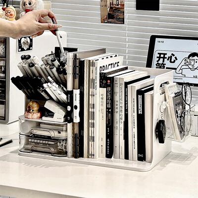 斜插式笔筒收纳盒学生桌面大容量不占空间书桌上笔筒办公桌置物架