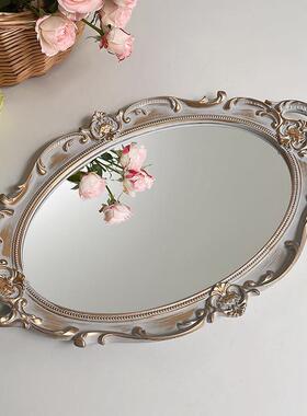 ChubbyCat法式复古玻璃镜面托盘ins风装饰摆件首饰展示镜子收纳盘