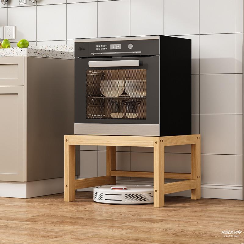 U消毒柜置物架厨房台面落地多层微波炉洗碗机底座垫高实木架子