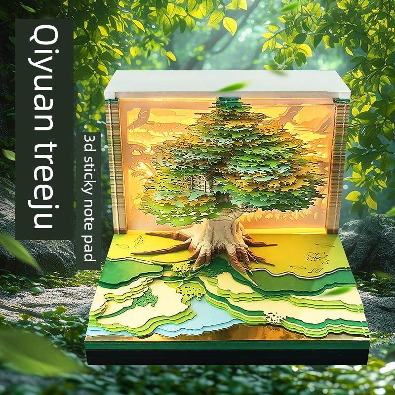 2026年新款树屋3D立体纸雕便签日历手撕桌面摆件创意台历女生礼物