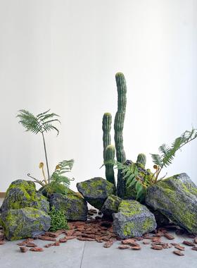 新中式彷真石头假山造景户外园林景观装饰摆件道具橱窗美陈布置