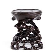 奇石底座实木质根雕底座可挖槽微型盆景玉石头摆件底座镂空木托