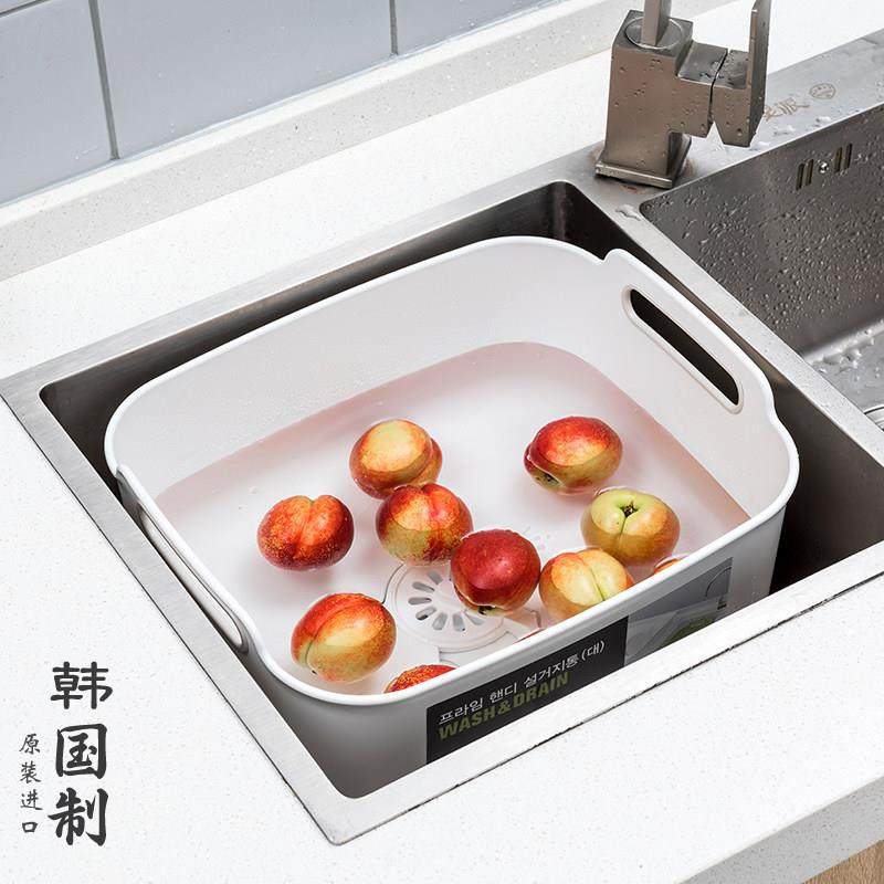 韩国进口家用洗菜盆塑料沥水篮蔬菜水果盘子厨房水槽洗碗餐具大号,餐饮具,果盆/果盘/果篮,淘宝优惠券,粉丝福利购,淘宝优惠卷