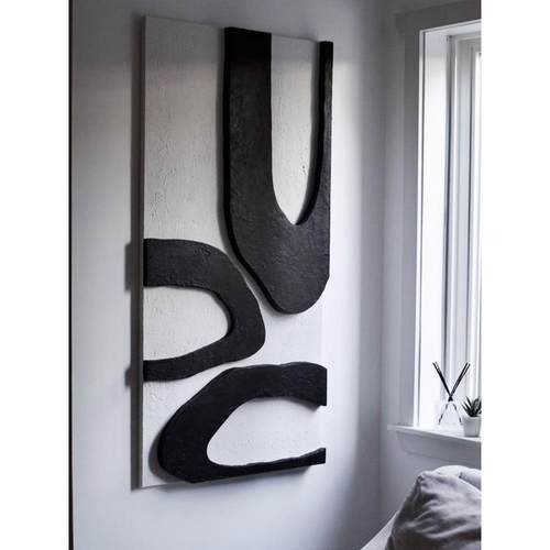 高端门厅装饰画Wabi-Sabi风格客厅绿色挂画3D立体浮雕抽象过道壁