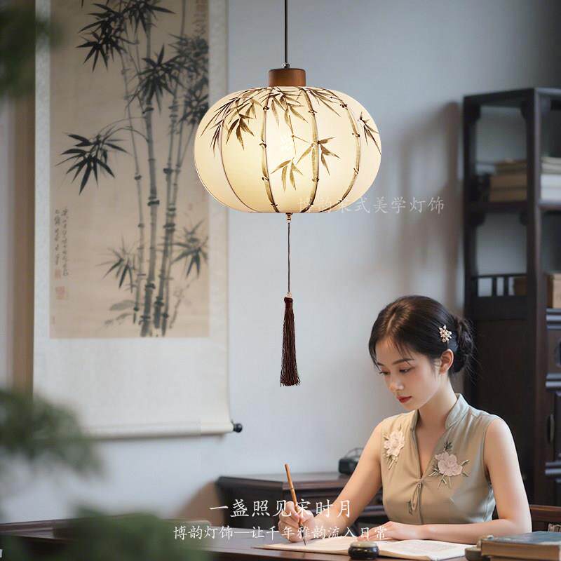 宋式美学卧室吊灯中式国风灯笼装饰灯复古客饭厅书房民宿茶室吊灯
