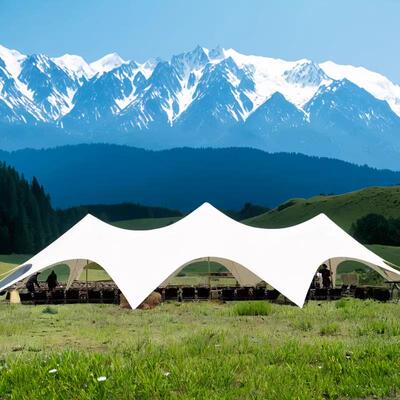 户外露营天幕帐篷超大巨型营地商用万重山防晒防雨双峰三峰遮阳棚