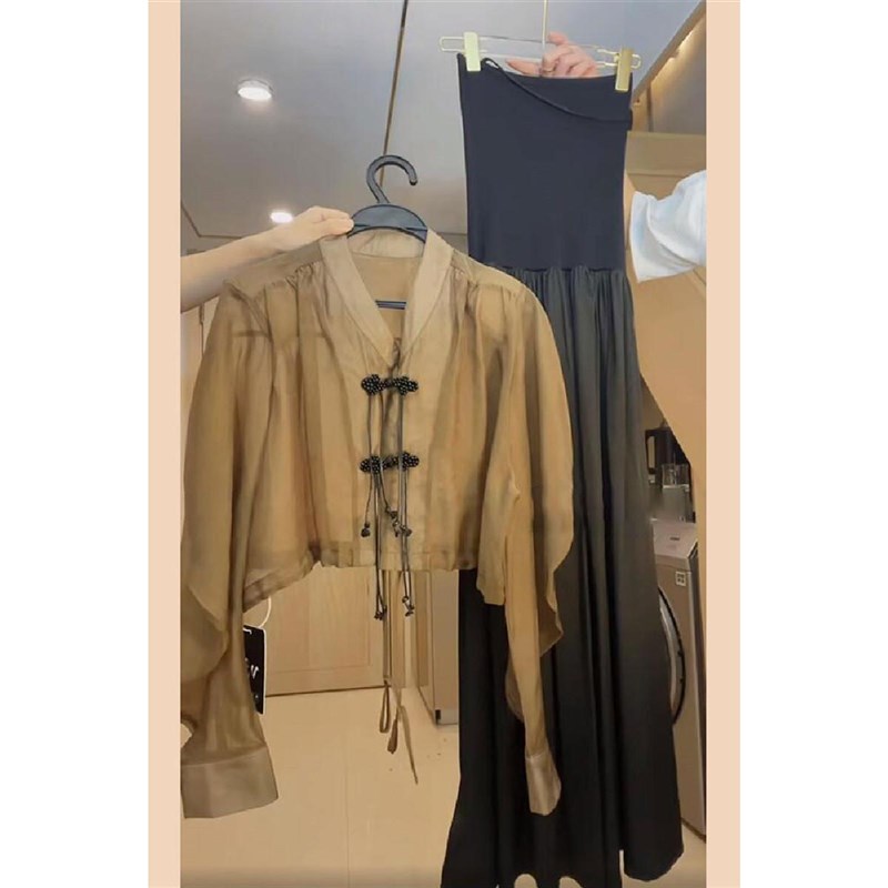 春装女装高冷御姐中式国风复古盘扣改良套装别致R漂亮旗袍连衣裙