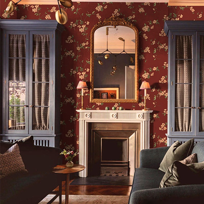 法式田园壁纸小碎花清壁布新卧室床头餐厅背景墙布美式乡村墙纸