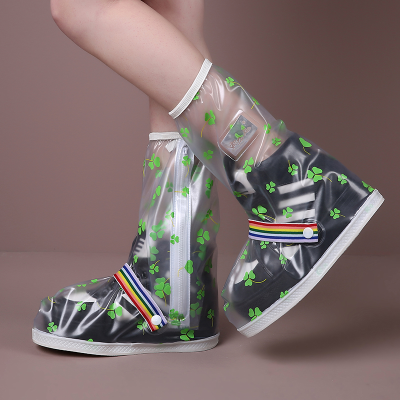 高筒时尚防雨鞋套 防水 防滑加厚底 加H高 男女款骑车步行旅游水