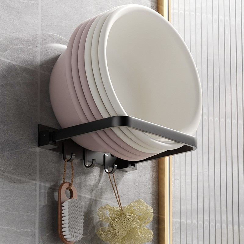 脸盆架收纳架折叠墙上放洗脸盆免B打孔卫生间浴室壁挂式盆子置物