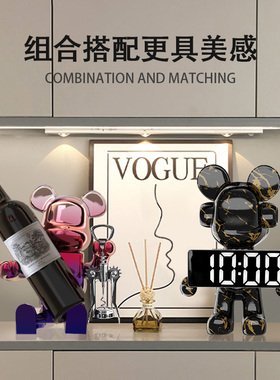 红酒架摆件轻奢高档新房子客厅高级感H酒柜餐柜电视柜摆饰装饰品