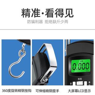 高精度家用快递称钓鱼吊钩小型称 迷你称电子称手提手秤50kg便携式