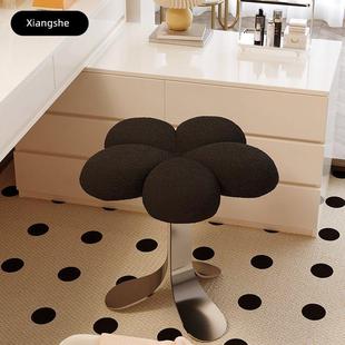 卧室轻奢高端化妆凳主卧室梳妆台椅简易梳妆台凳不锈钢家庭圆凳