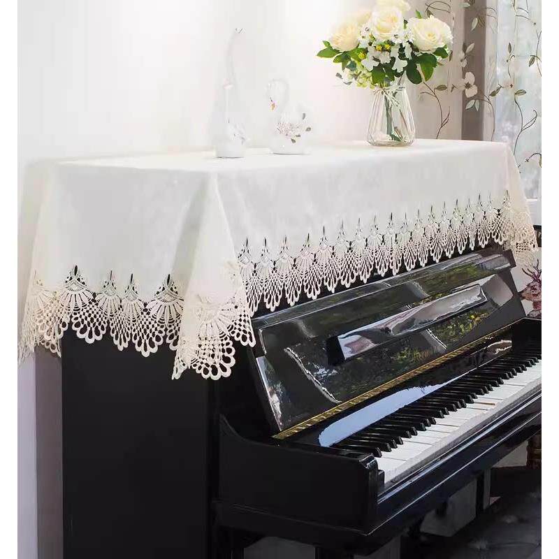 高档欧式布艺钢琴罩现代简约钢琴巾半罩桌布垫电子琴防尘全罩盖布