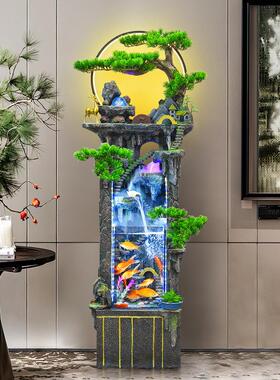 客厅假山鱼缸流水摆件家庭办公室财富开放楼景观高山喷泉循环水