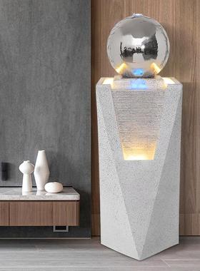 现代流水球生财风水轮循环水摆件客厅办公室玄关招财装饰开 业礼