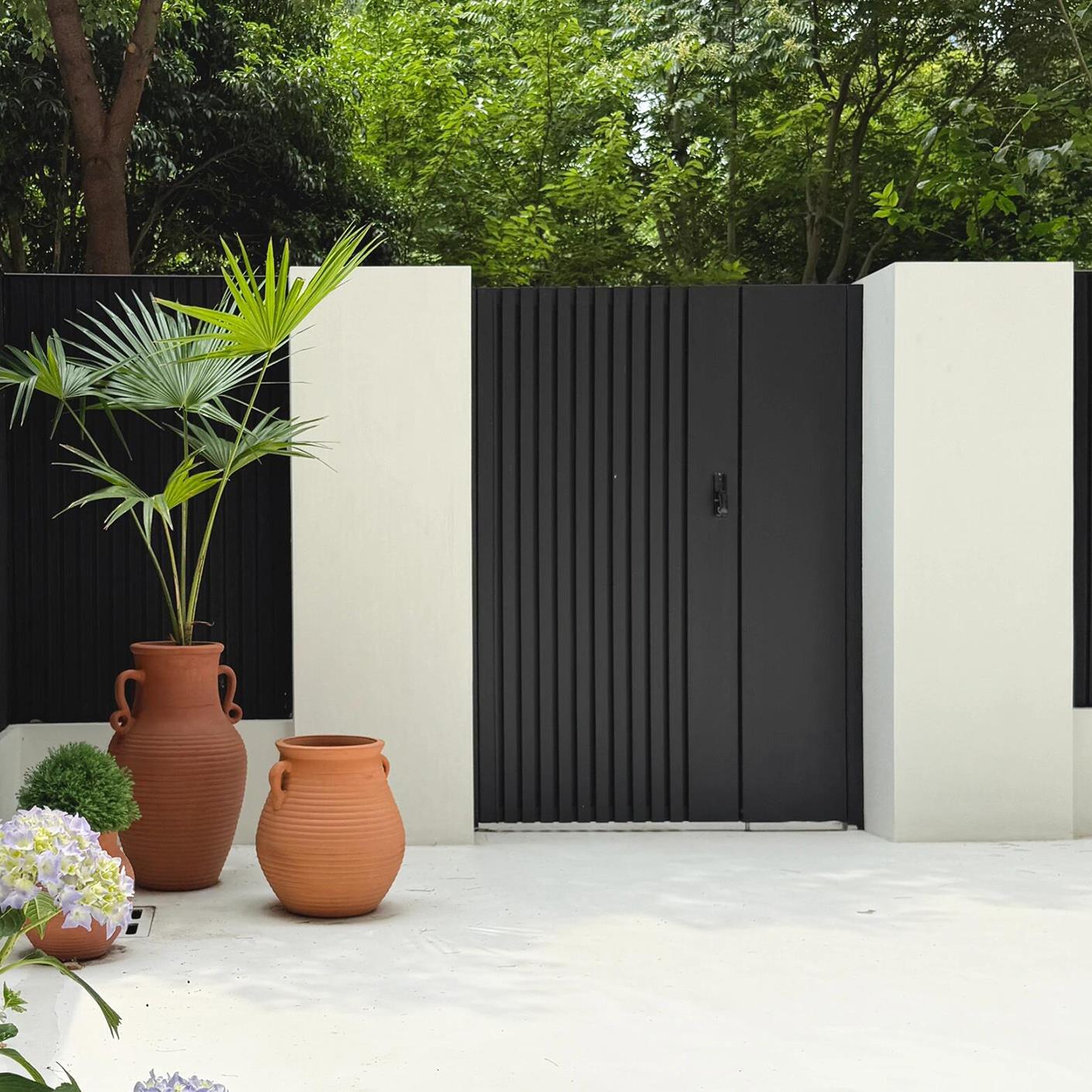 铝合金庭院大门别墅花园入户门户外铝艺民宿院子门铁艺单双开大门