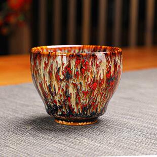 五彩窑变盏杯主人杯茶杯茶盏套装陶瓷功夫茶碗品茗杯建盏个人专用